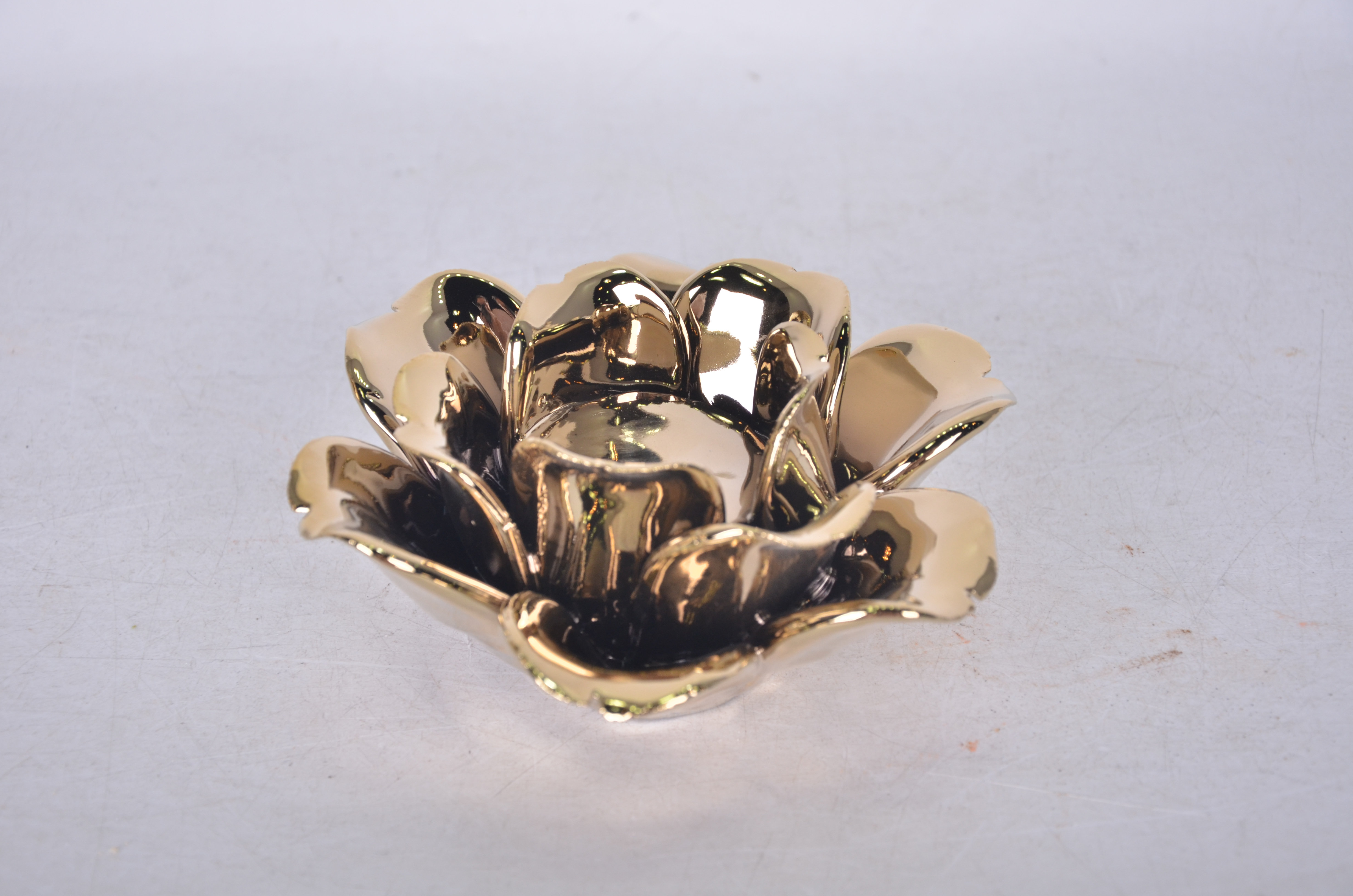 House of Hampton® Gold Flower Candle Holder, 5.5"D | Wayfair